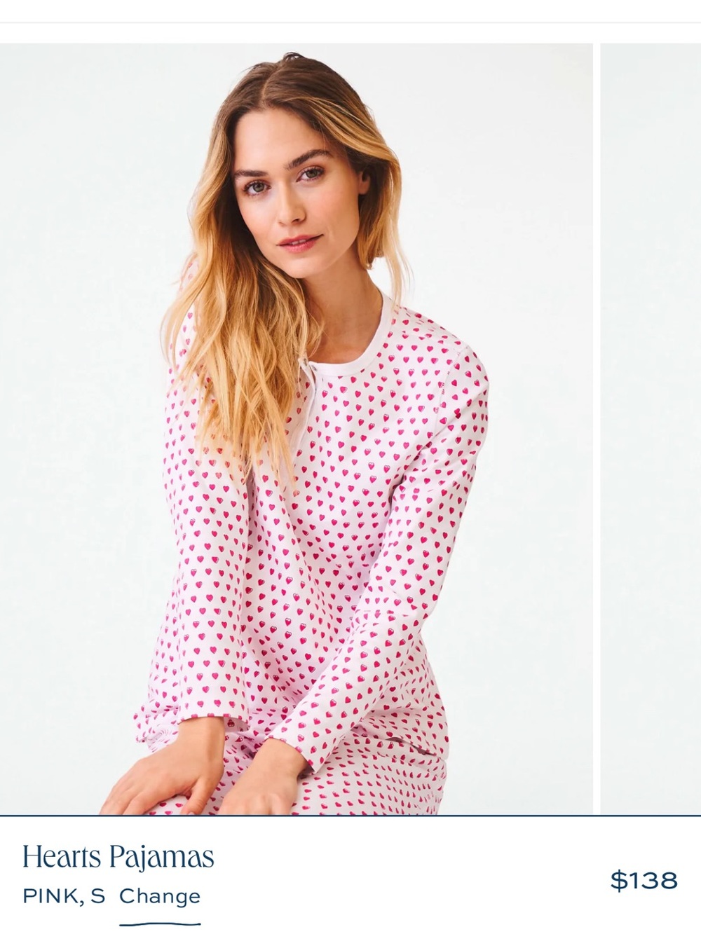 Roller Rabbit White Pajama Set with Pink Hearts Medium